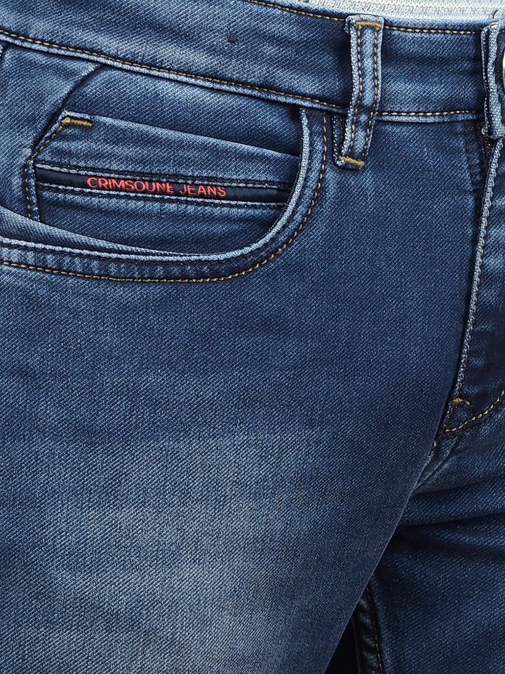 Navy Blue Light Washed Jeans-Boys Jeans-Crimsoune Club