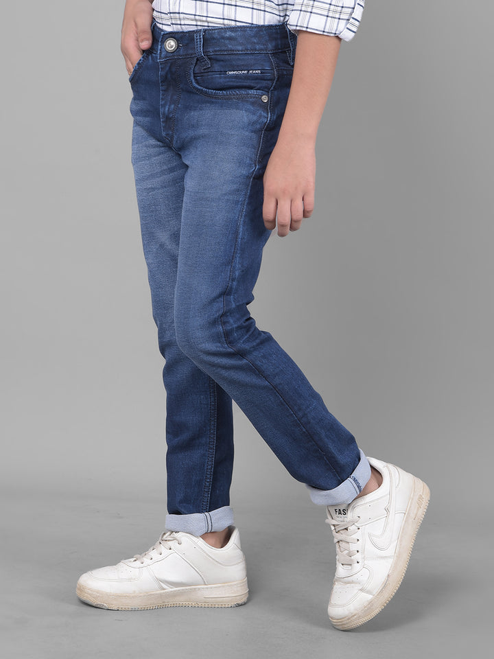 Blue Light Fade Jeans-Boys Jeans-Crimsoune Club