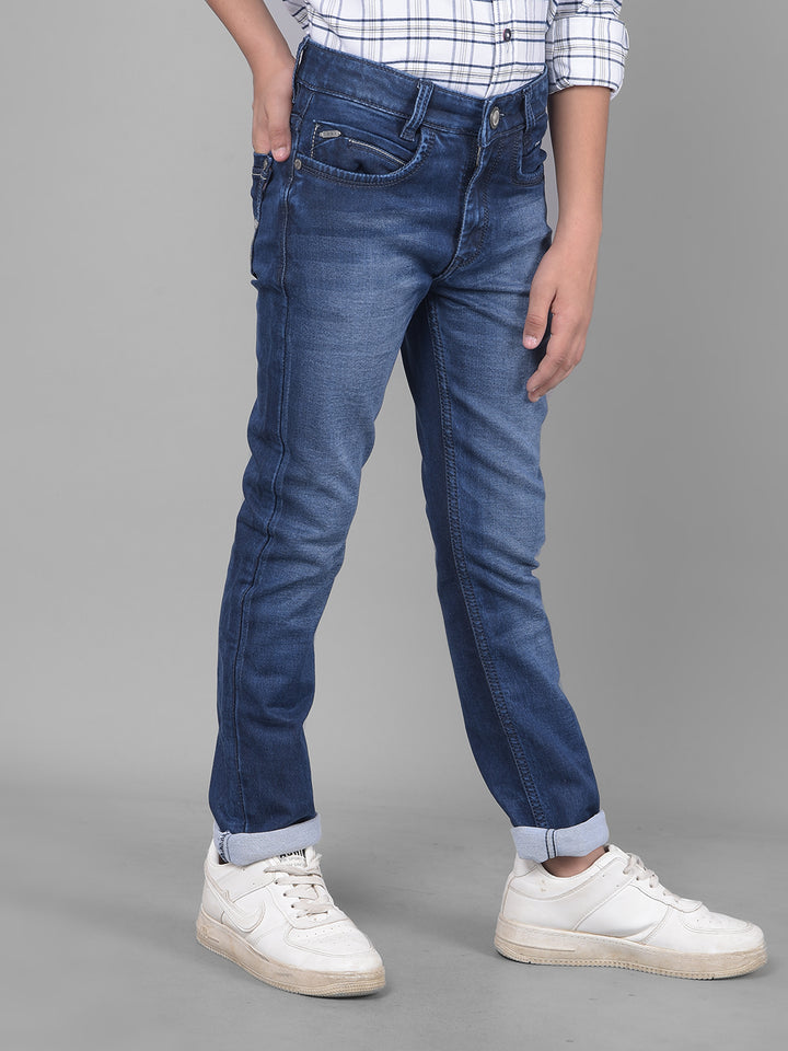 Blue Light Fade Jeans-Boys Jeans-Crimsoune Club