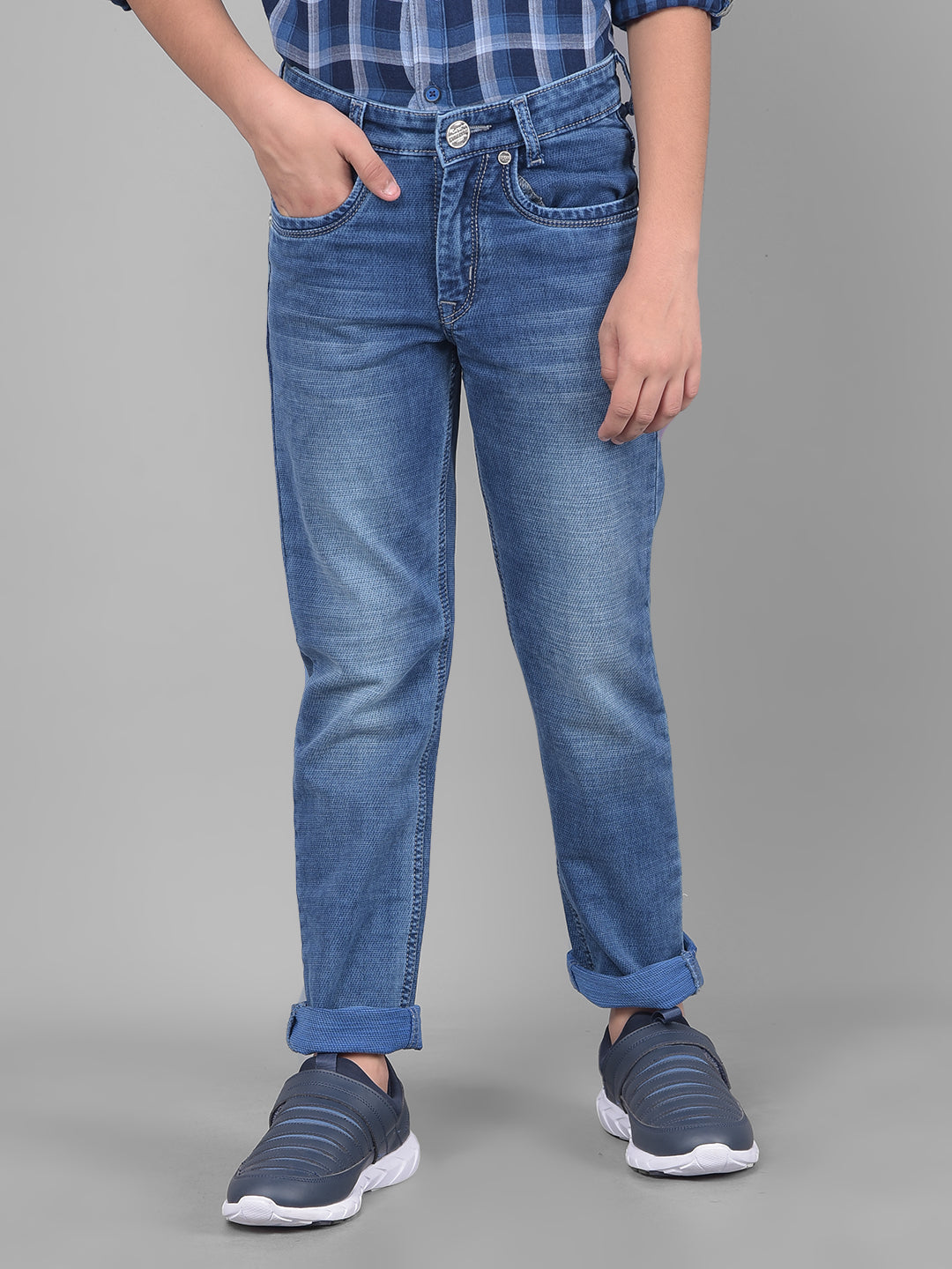 Blue Light Fade Jeans-Boys Jeans-Crimsoune Club