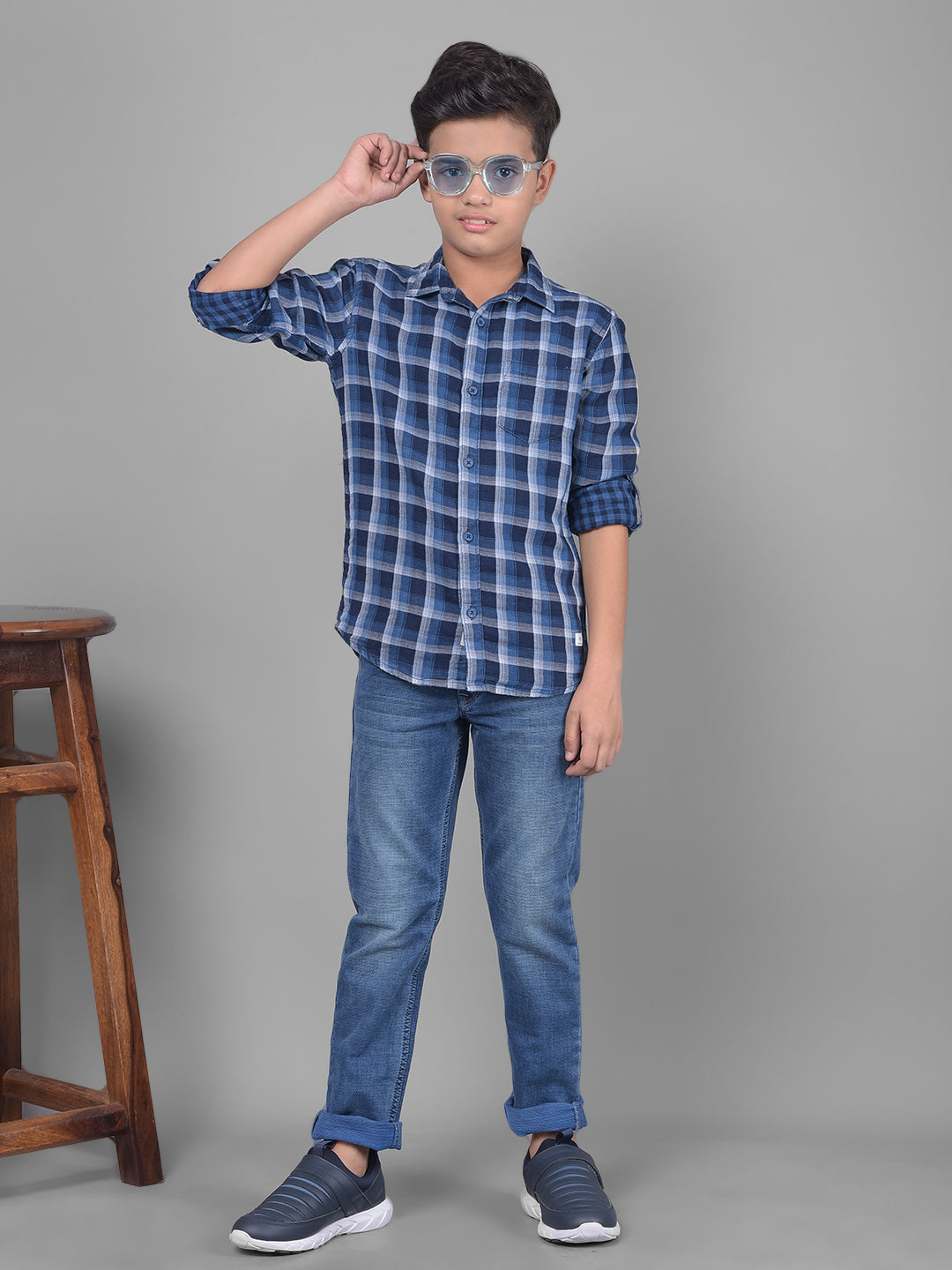 Blue Light Fade Jeans-Boys Jeans-Crimsoune Club