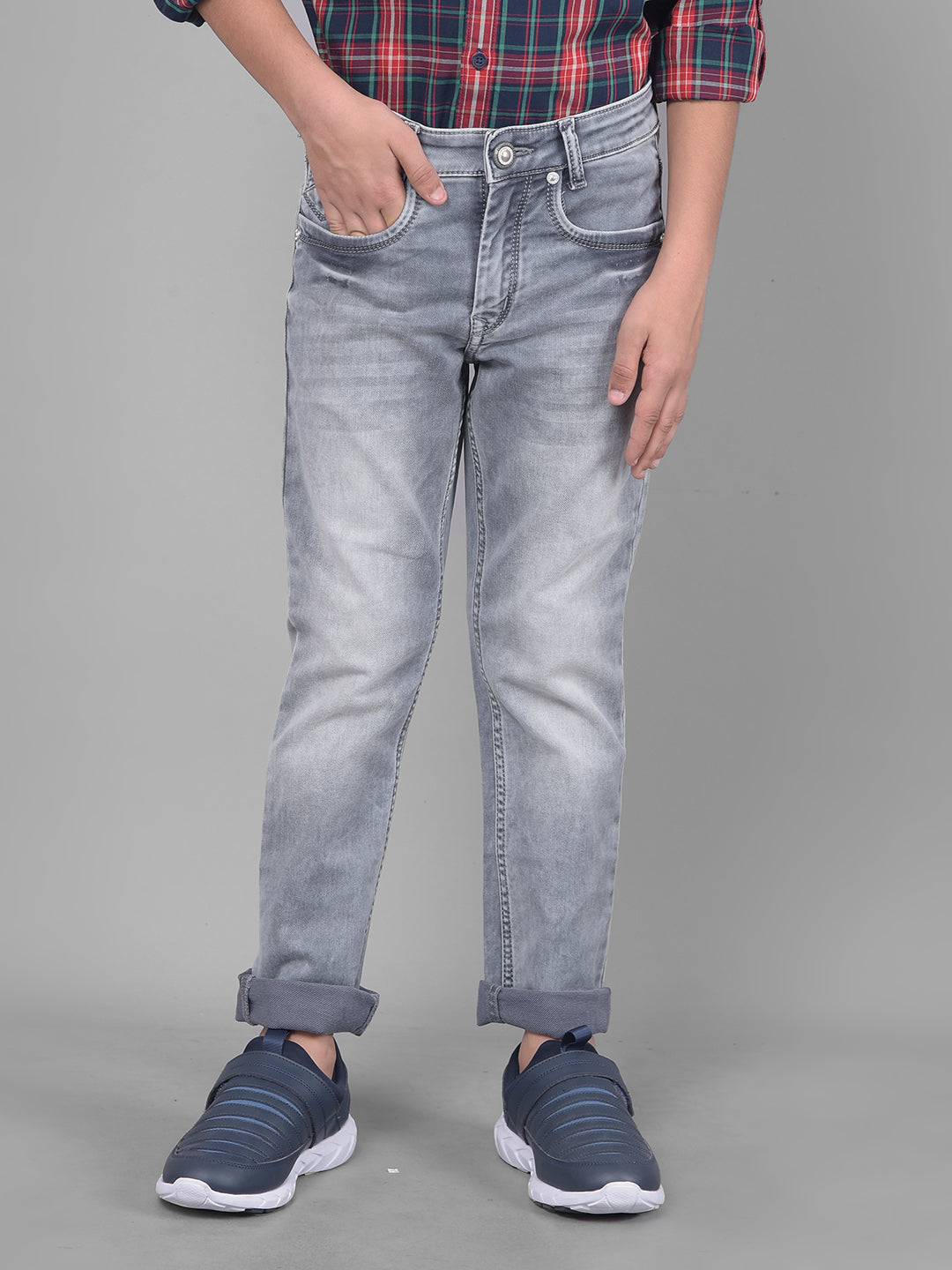 Grey Light Fade Jeans-Boys Jeans-Crimsoune Club