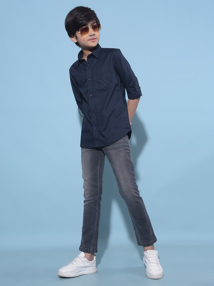Grey Stretchable Cotton Jeans-Boys Jeans-Crimsoune Club