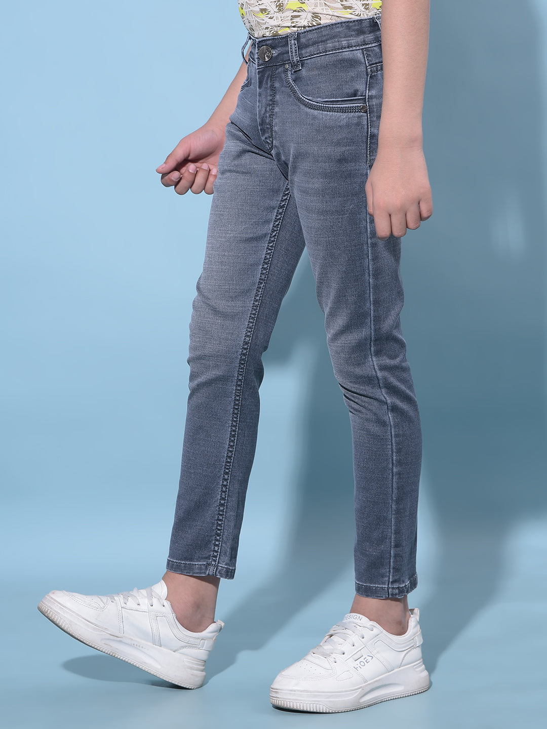 Grey Stretchable Cotton Jeans-Boys Jeans-Crimsoune Club