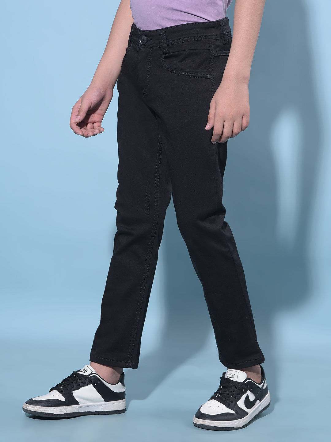 Black Stretchable Cotton Jeans-Boys Jeans-Crimsoune Club