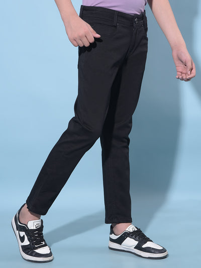 Black Stretchable Cotton Jeans-Boys Jeans-Crimsoune Club