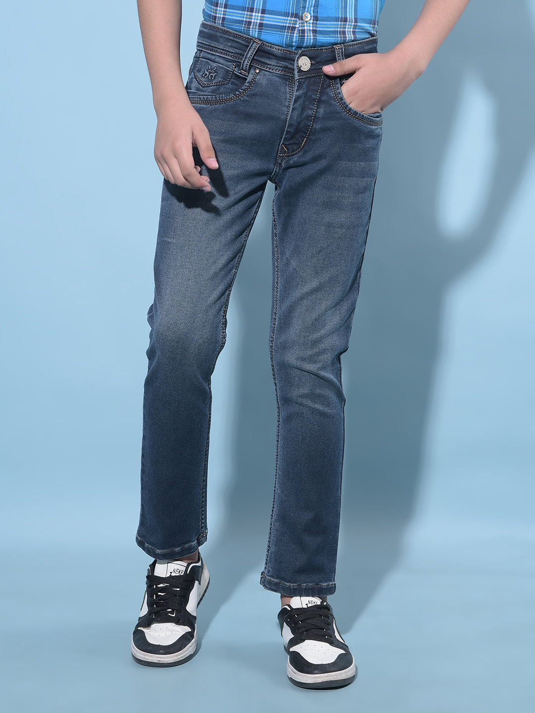 Grey Stretchable Cotton Jeans-Boys Jeans-Crimsoune Club