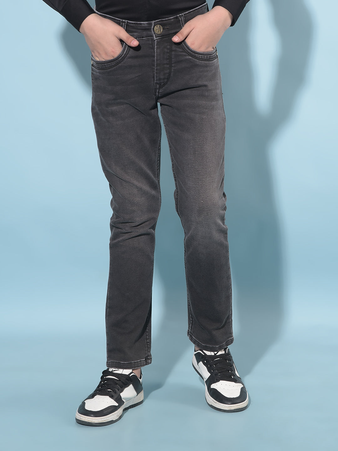 Grey Stretchable Jeans-Boys Jeans-Crimsoune Club