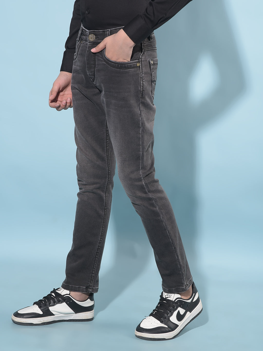 Grey Stretchable Jeans-Boys Jeans-Crimsoune Club