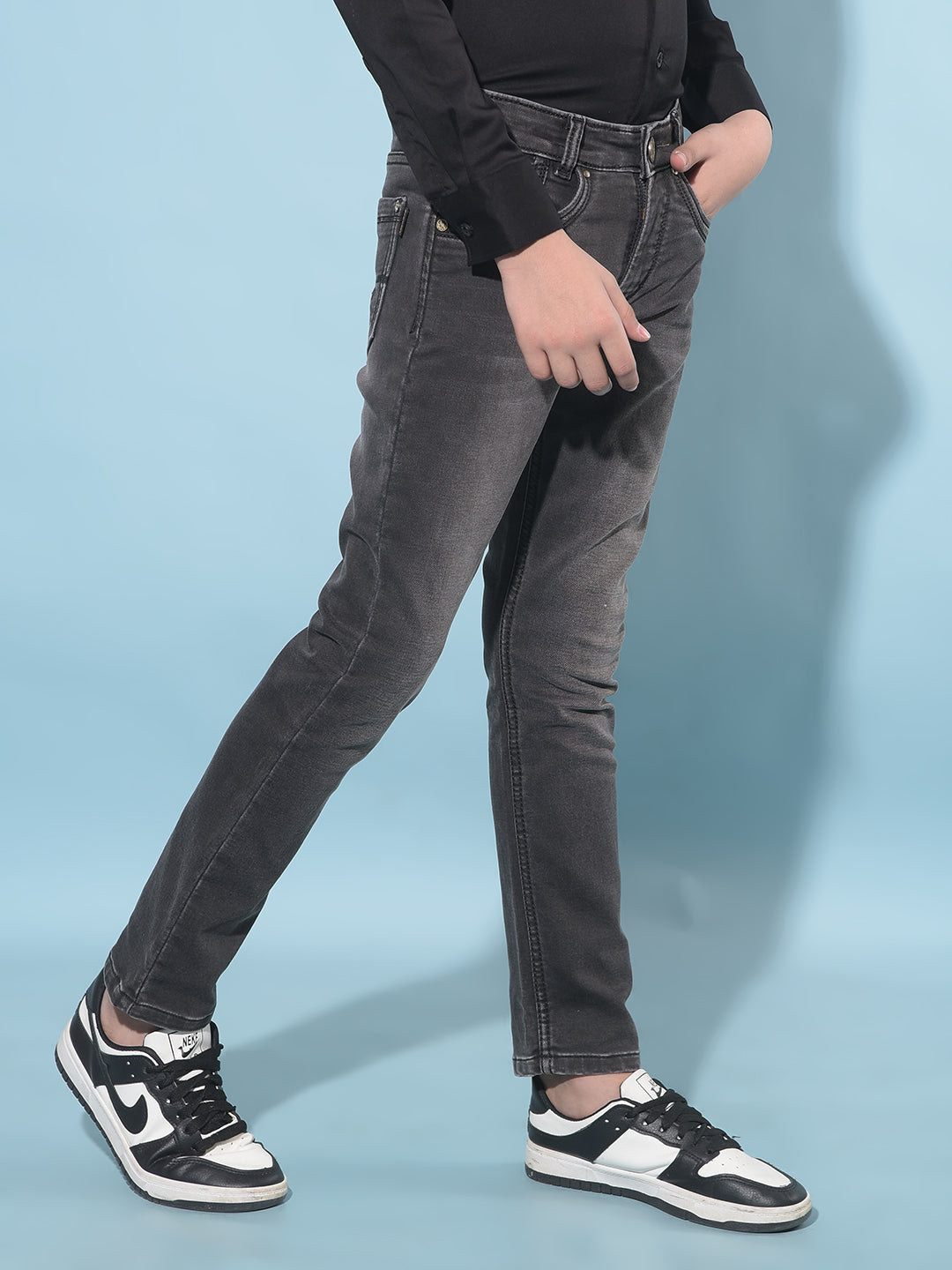 Grey Stretchable Jeans-Boys Jeans-Crimsoune Club