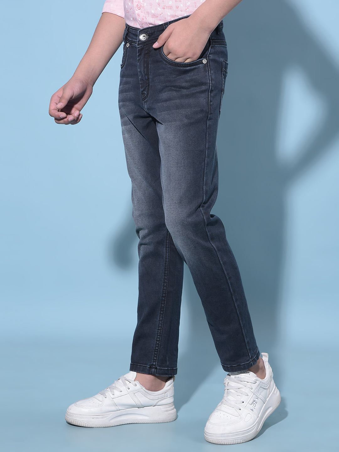 Black Stretchable Cotton Jeans-Boys Jeans-Crimsoune Club