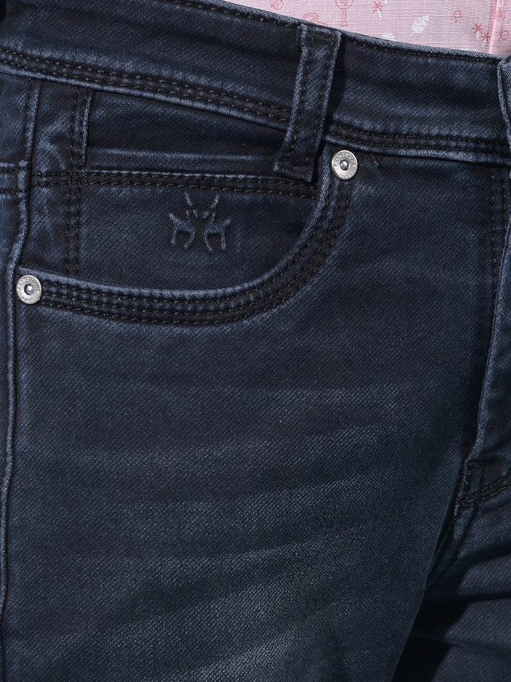 Black Stretchable Cotton Jeans-Boys Jeans-Crimsoune Club