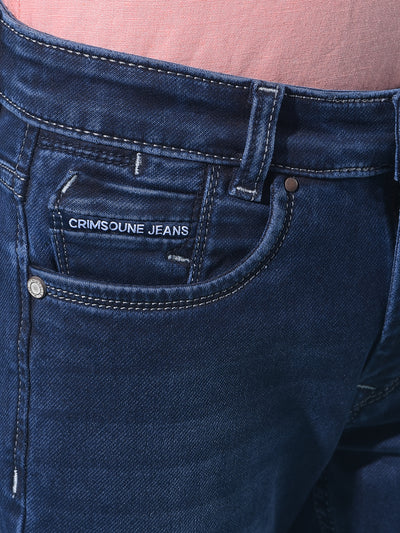 Navy Blue Stretchable Jeans-Boys Jeans-Crimsoune Club