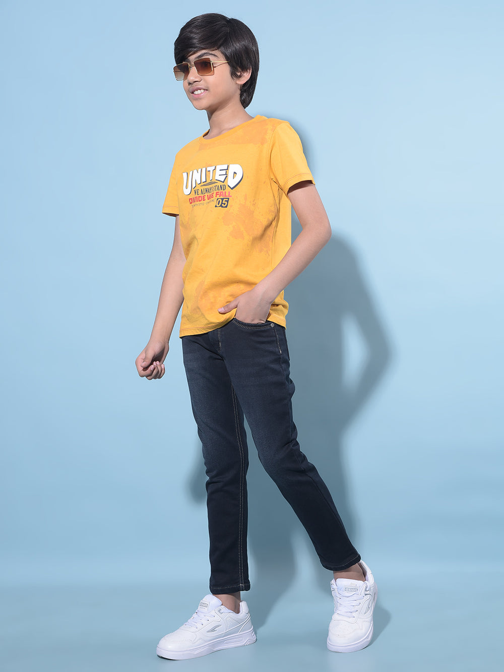 Blue Stretchable Cotton Jeans-Boys Jeans-Crimsoune Club