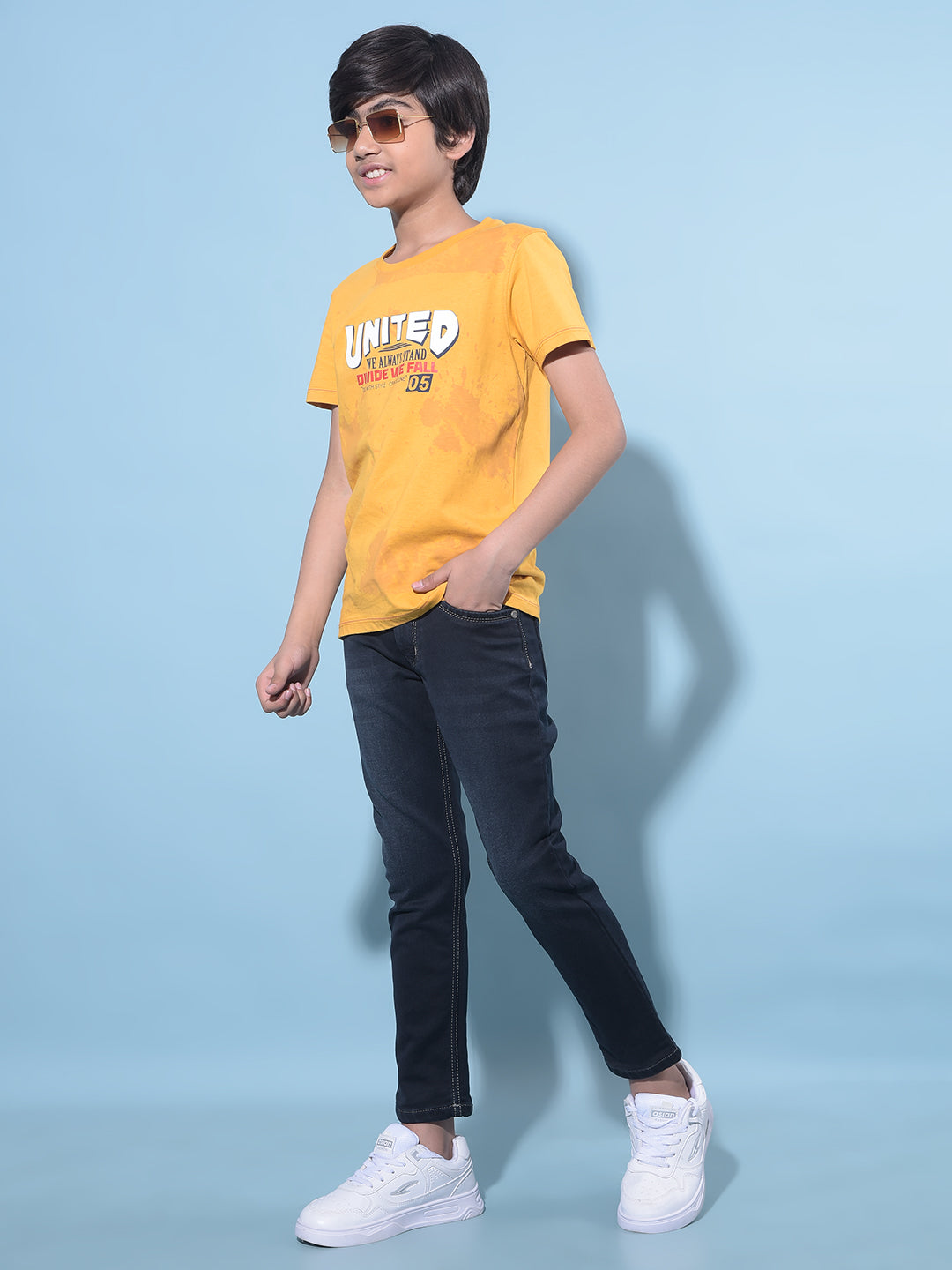 Blue Stretchable Cotton Jeans-Boys Jeans-Crimsoune Club