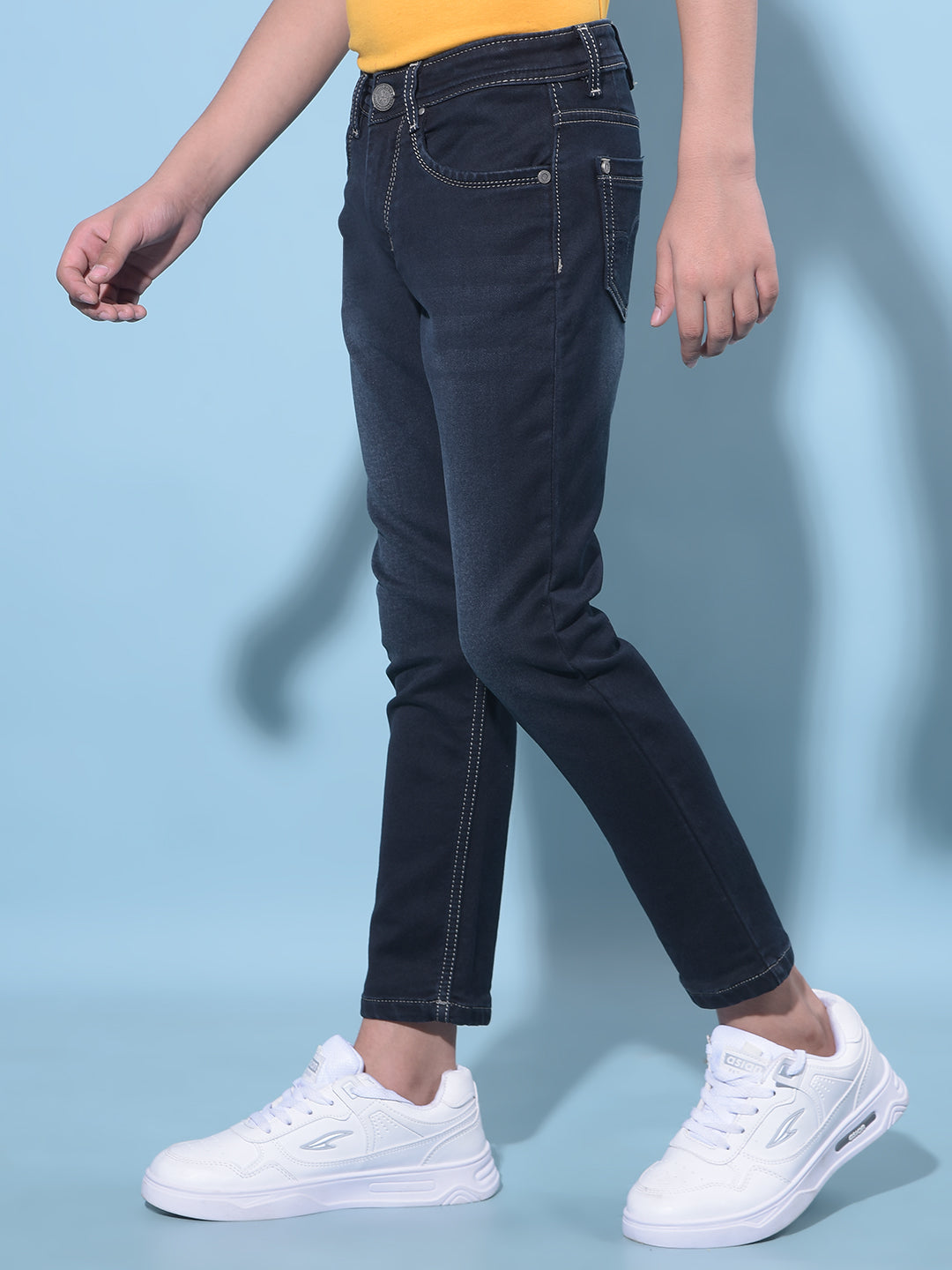 Blue Stretchable Cotton Jeans-Boys Jeans-Crimsoune Club