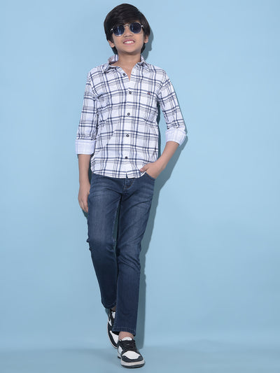 Blue Stretchable Cotton Jeans-Boys Jeans-Crimsoune Club