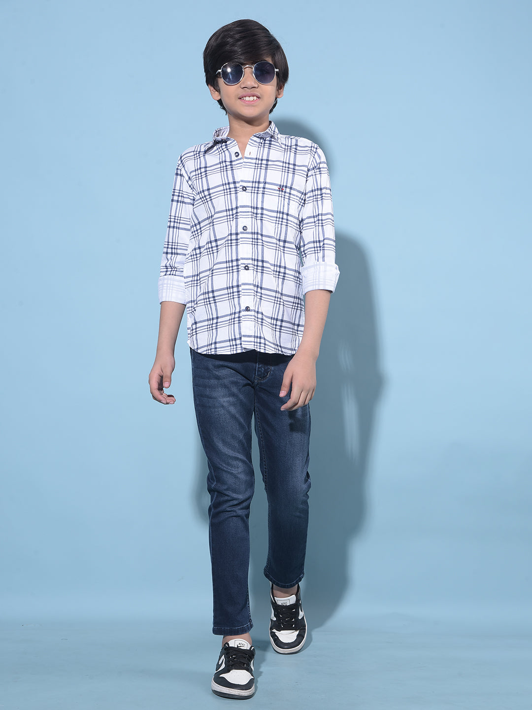 Blue Stretchable Cotton Jeans-Boys Jeans-Crimsoune Club
