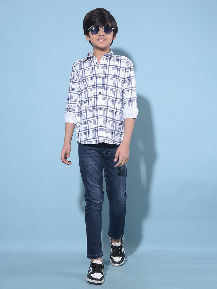 Blue Stretchable Cotton Jeans-Boys Jeans-Crimsoune Club