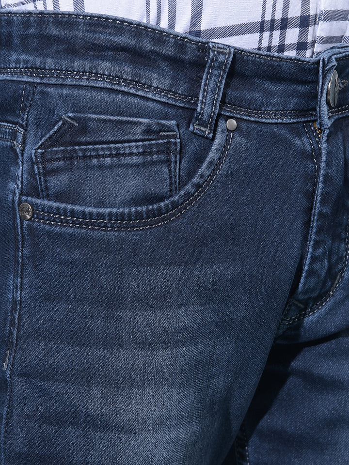 Blue Stretchable Cotton Jeans-Boys Jeans-Crimsoune Club