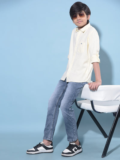 Blue Stretchable Cotton Jeans-Boys Jeans-Crimsoune Club