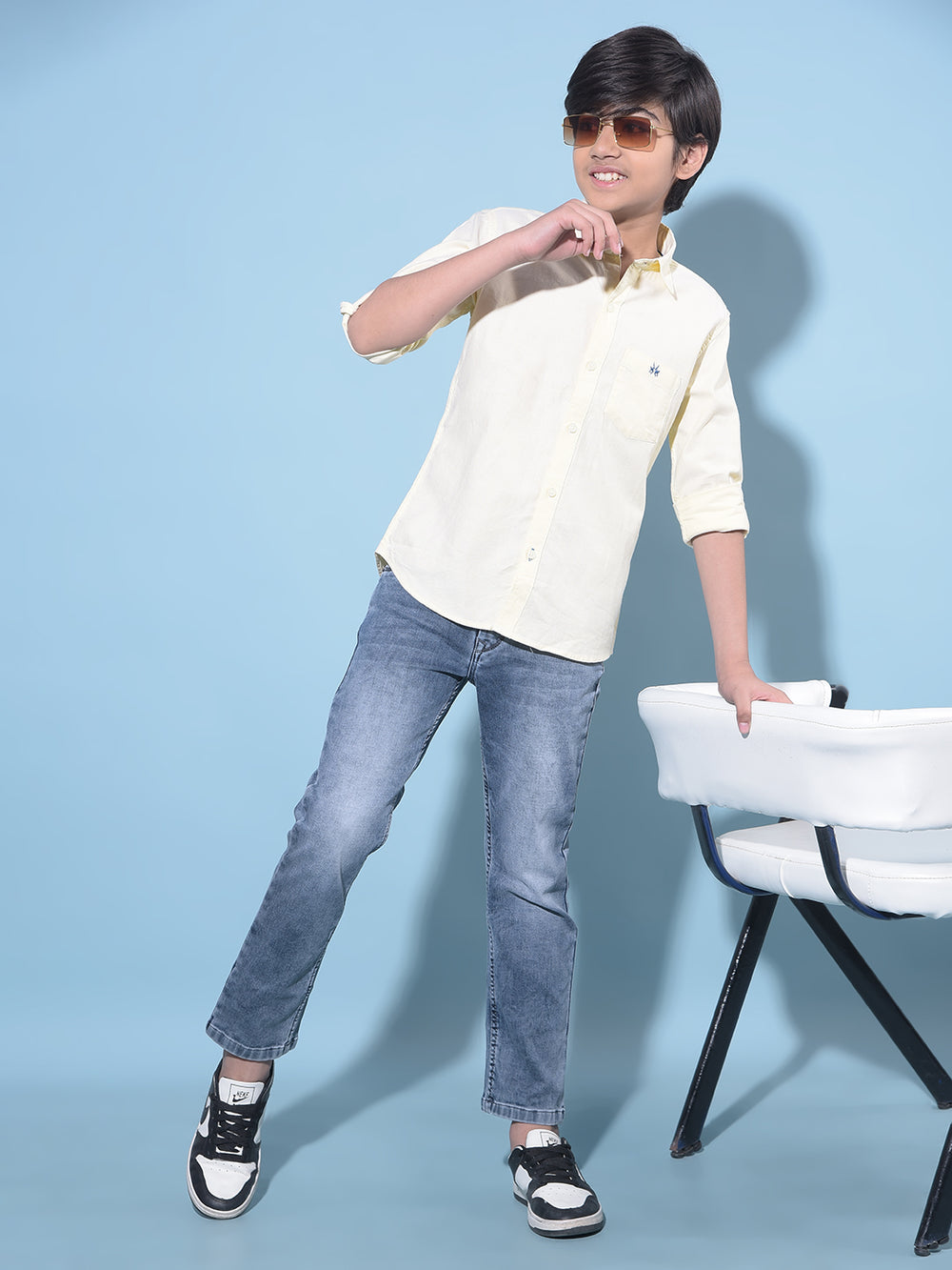 Blue Stretchable Cotton Jeans-Boys Jeans-Crimsoune Club