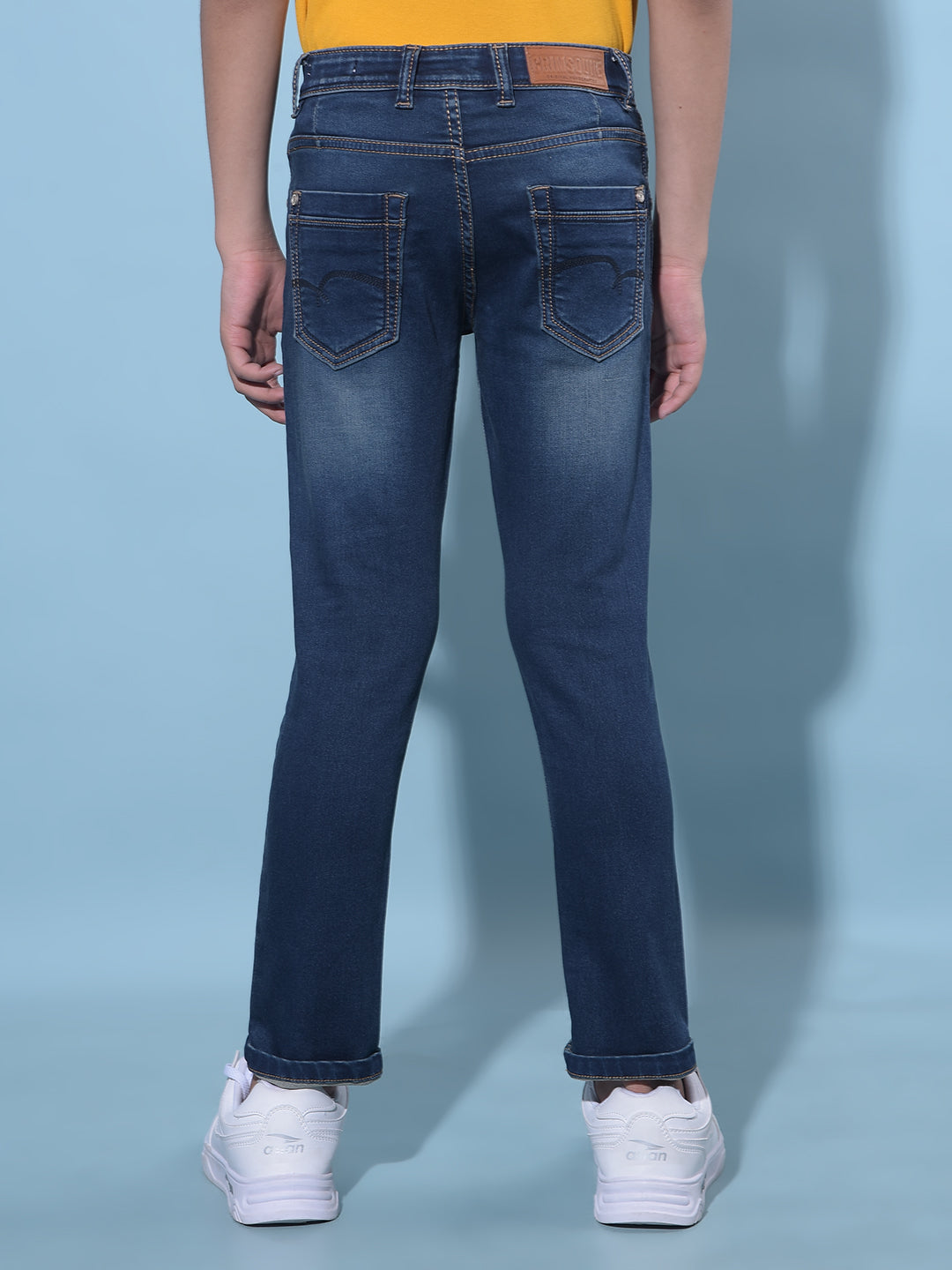 Blue Stretchable Cotton Jeans-Boys Jeans-Crimsoune Club