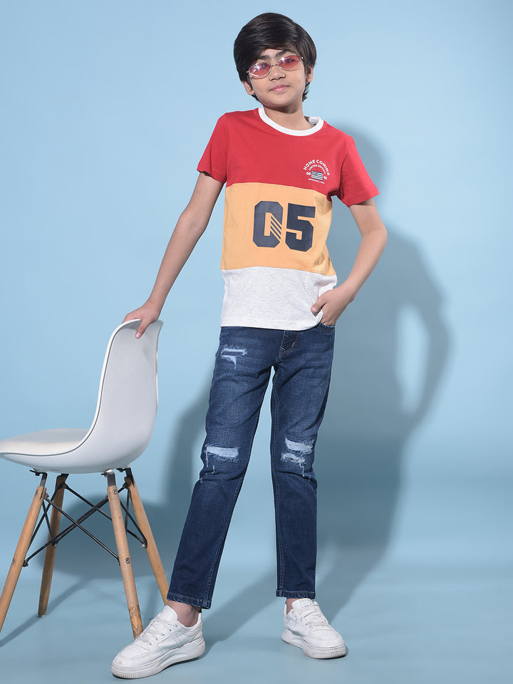 Blue Stretchable Cotton Jeans-Boys Jeans-Crimsoune Club