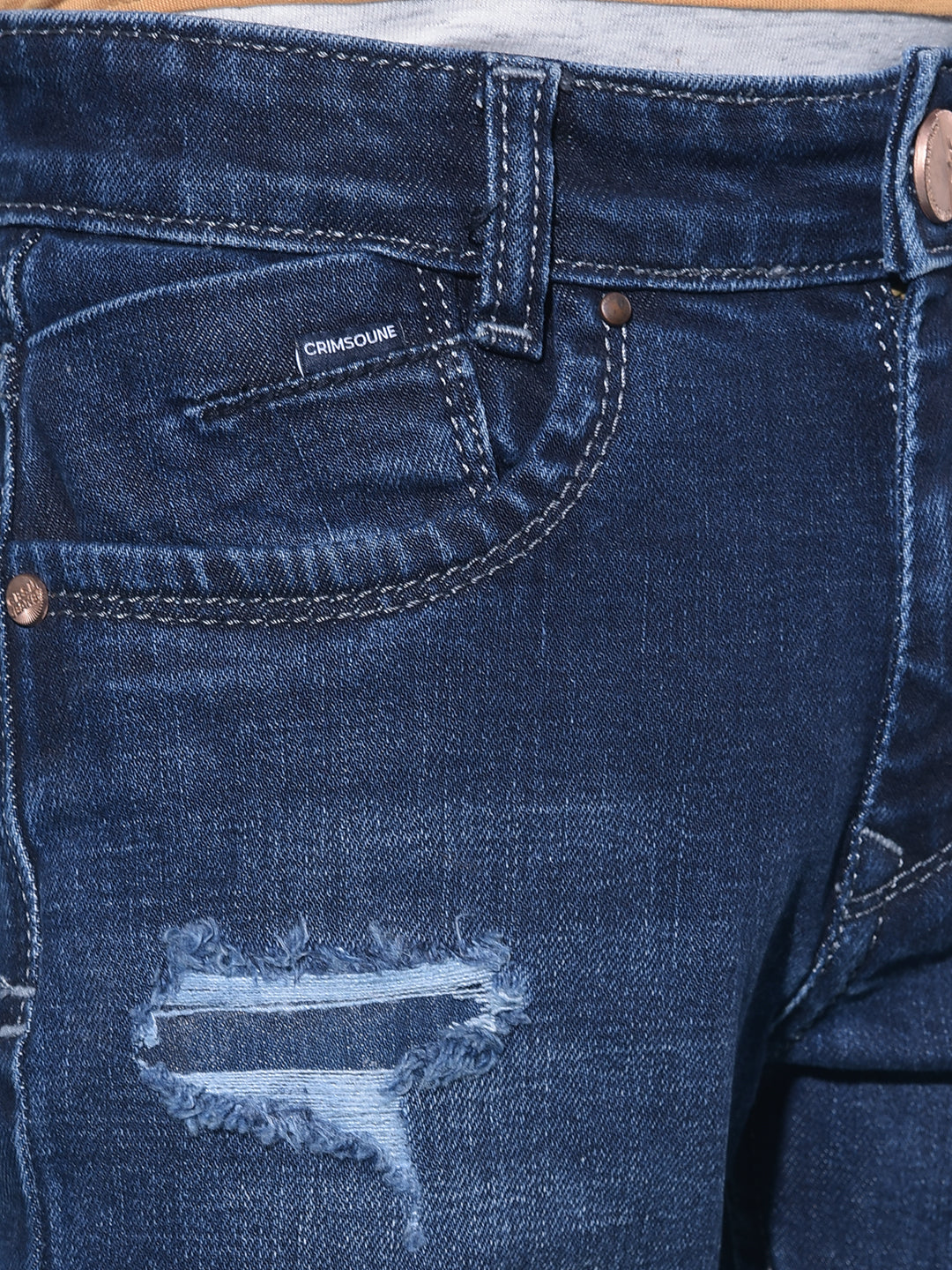Blue Stretchable Cotton Jeans-Boys Jeans-Crimsoune Club