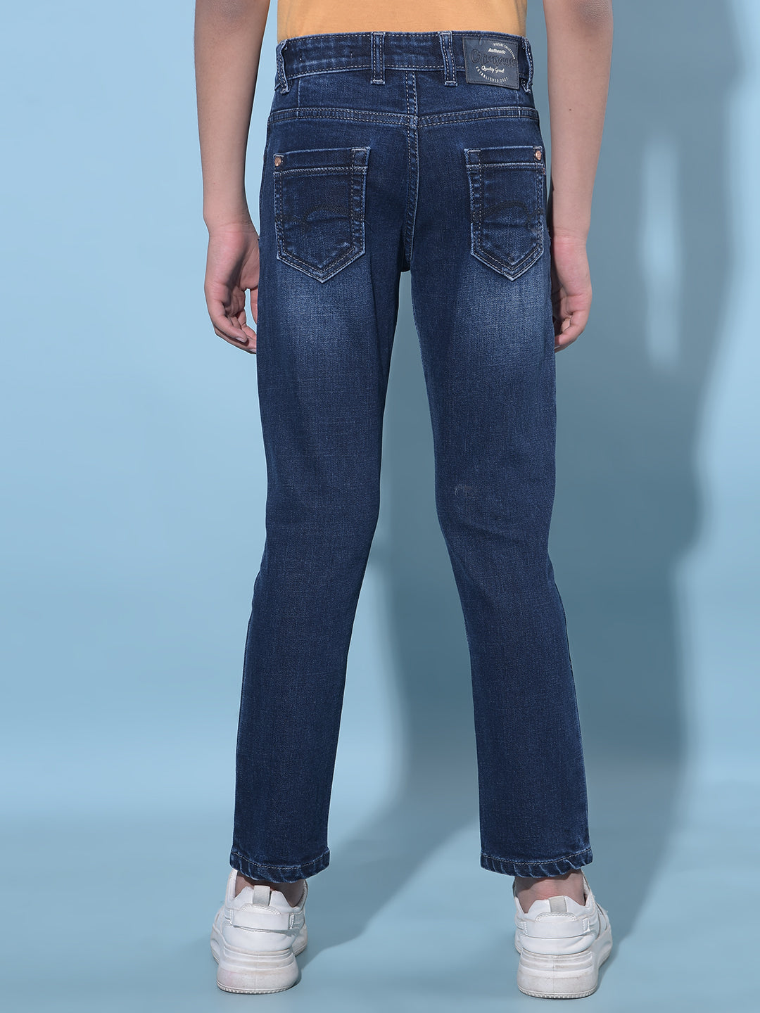 Blue Stretchable Cotton Jeans-Boys Jeans-Crimsoune Club