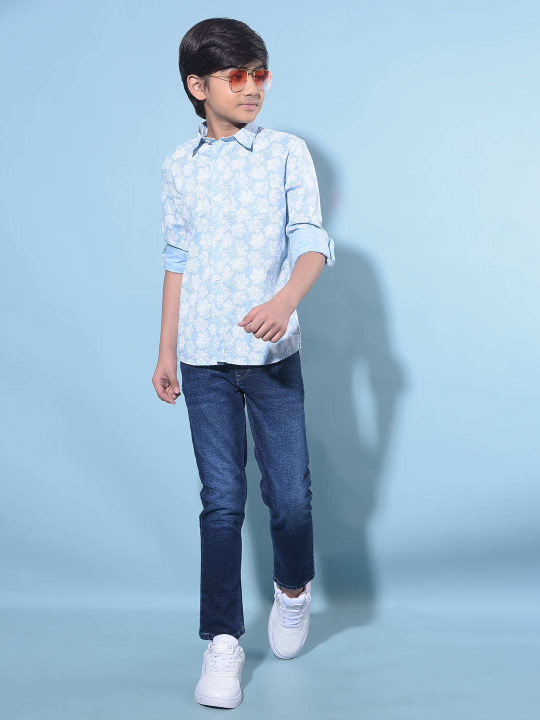 Blue Stretchable Cotton Jeans-Boys Jeans-Crimsoune Club
