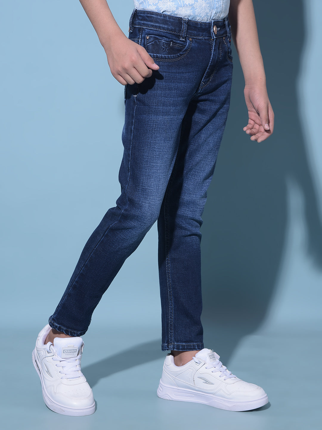 Blue Stretchable Cotton Jeans-Boys Jeans-Crimsoune Club