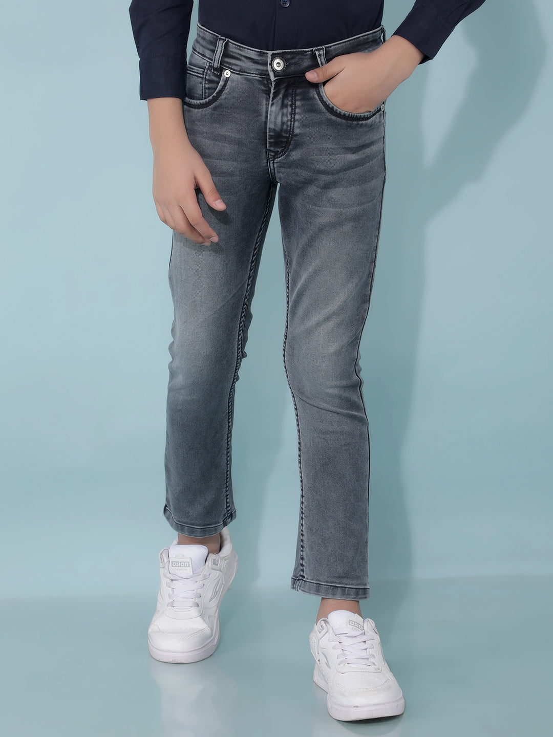 Black Stretchable Cotton Jeans-Boys Jeans-Crimsoune Club
