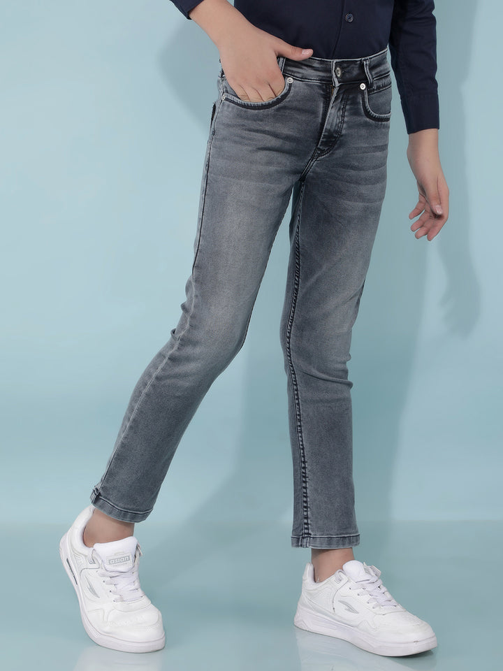 Black Stretchable Cotton Jeans-Boys Jeans-Crimsoune Club