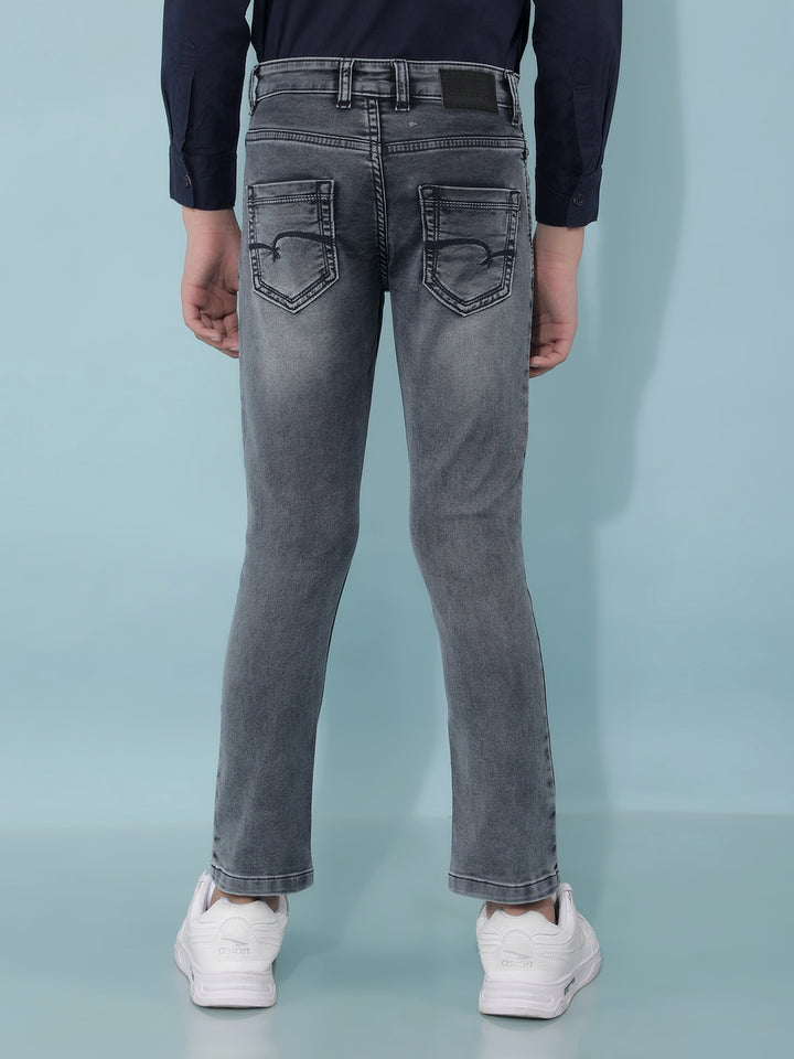 Black Stretchable Cotton Jeans-Boys Jeans-Crimsoune Club