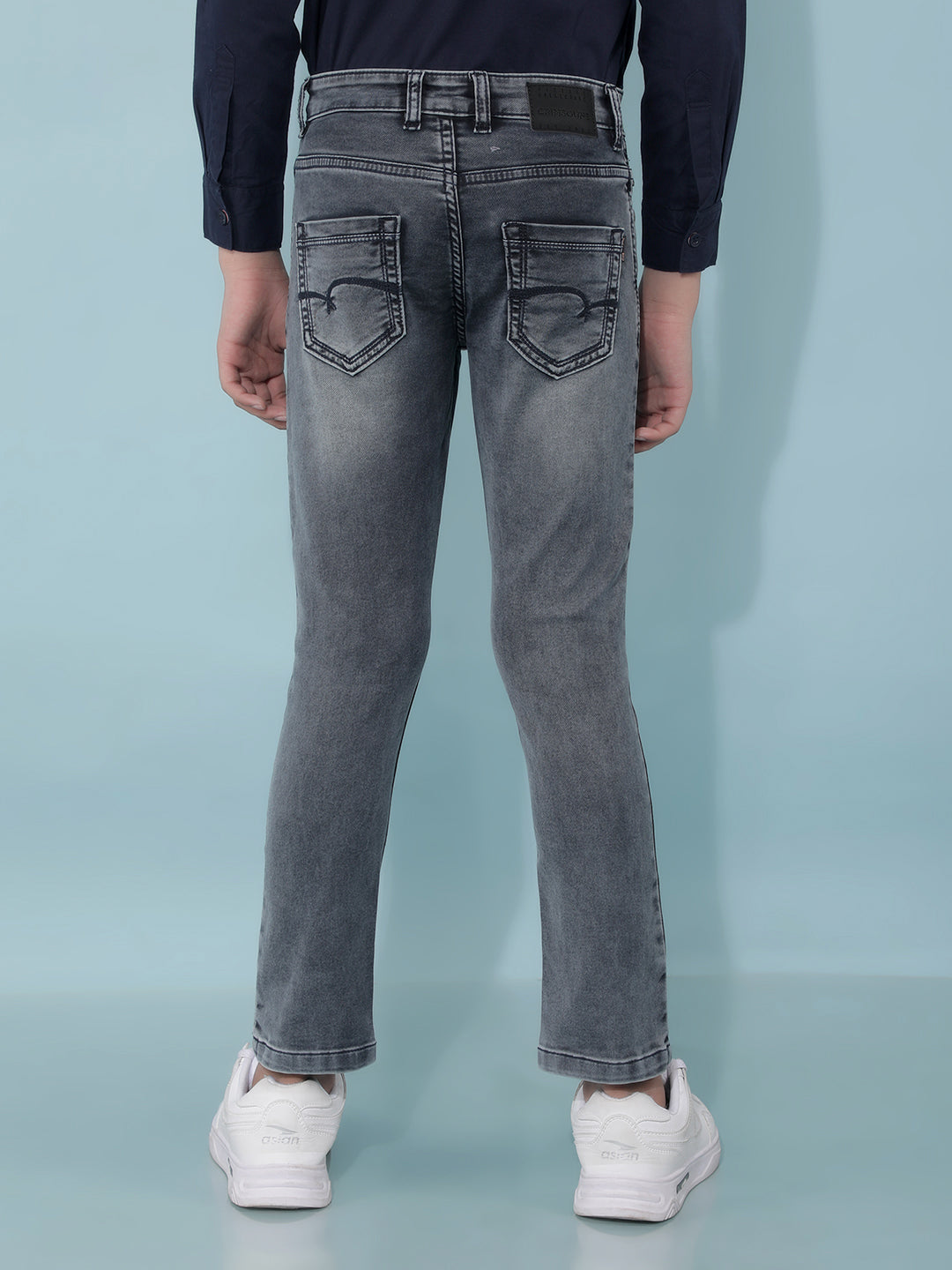 Black Stretchable Cotton Jeans-Boys Jeans-Crimsoune Club