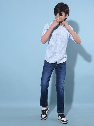 Blue Stretchable Cotton Jeans-Boys Jeans-Crimsoune Club