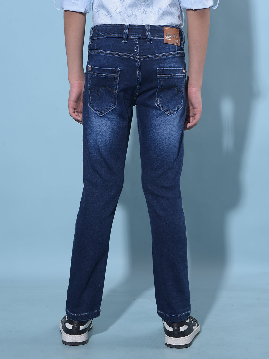 Blue Stretchable Cotton Jeans-Boys Jeans-Crimsoune Club