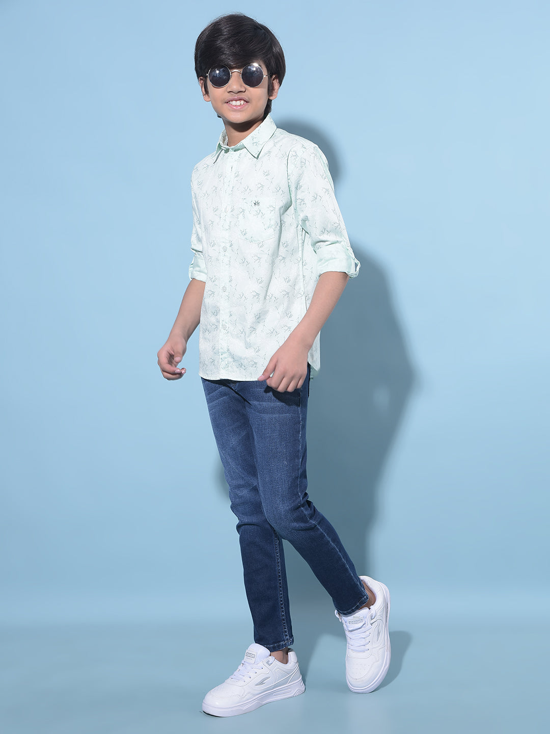 Navy Blue Stretchable Cotton Jeans-Boys Jeans-Crimsoune Club