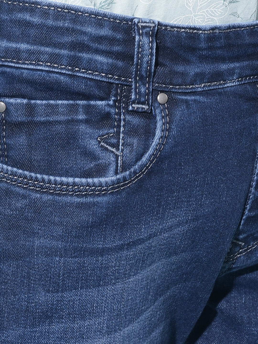 Navy Blue Stretchable Cotton Jeans-Boys Jeans-Crimsoune Club
