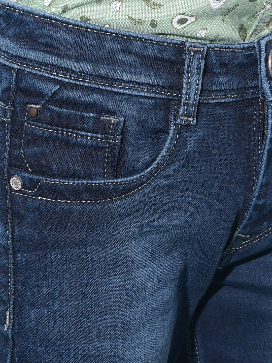 Navy Blue Stretchable Cotton Jeans-Boys Jeans-Crimsoune Club