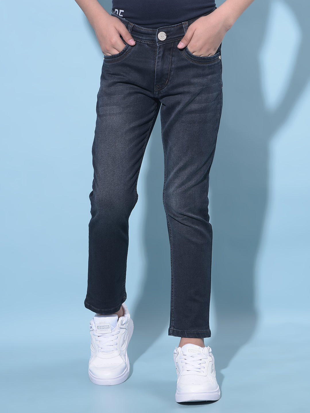 Grey Stretchable Cotton Jeans-Boys Jeans-Crimsoune Club