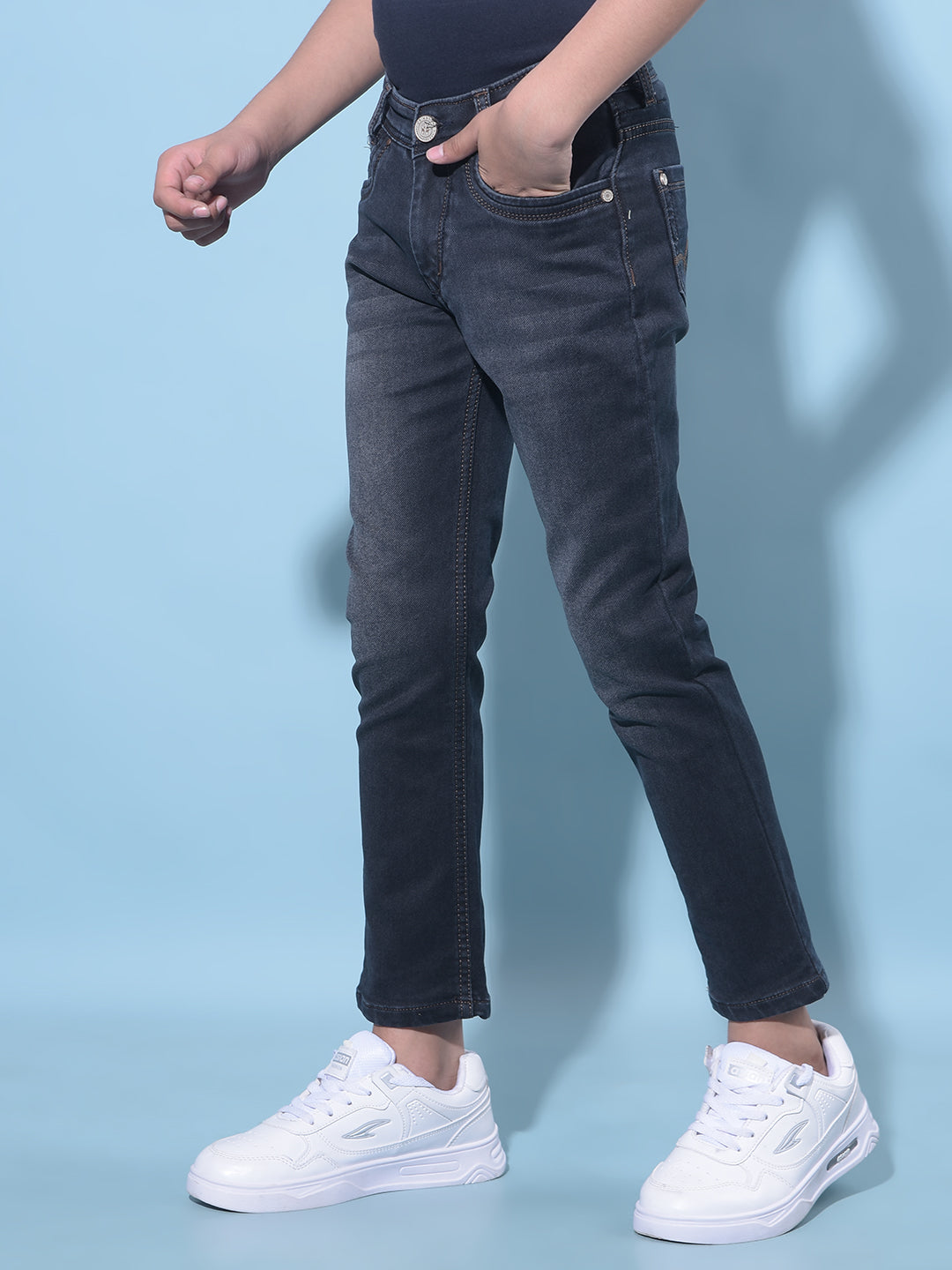 Grey Stretchable Cotton Jeans-Boys Jeans-Crimsoune Club