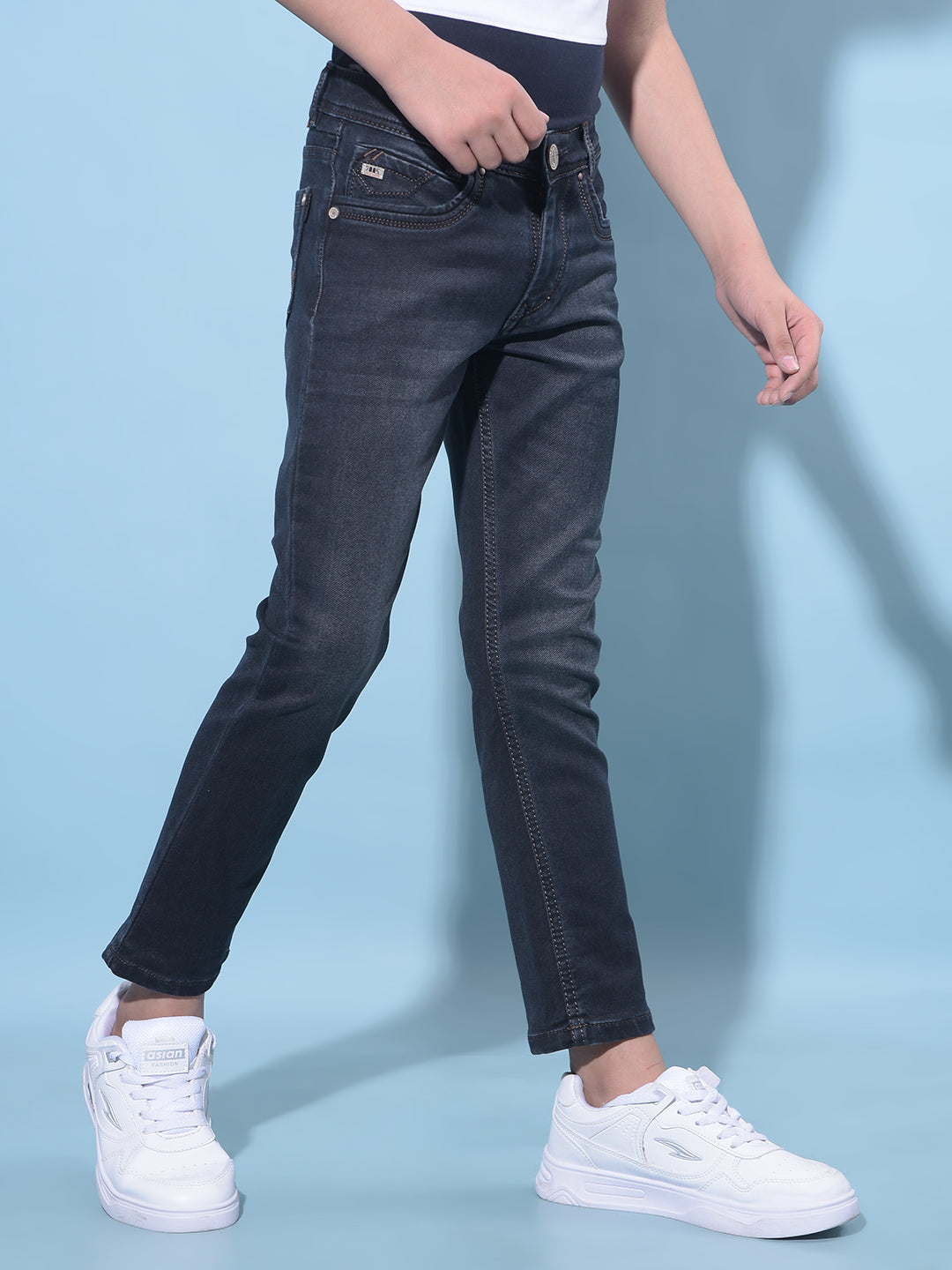 Grey Stretchable Cotton Jeans-Boys Jeans-Crimsoune Club