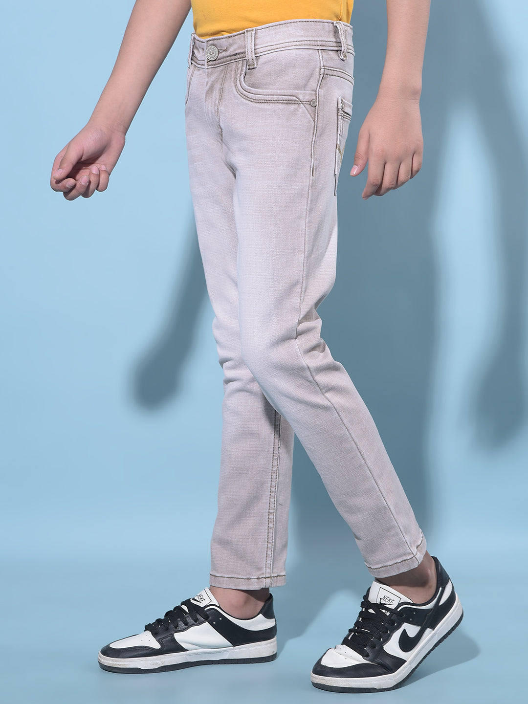 Grey Stretchable Cotton Jeans-Boys Jeans-Crimsoune Club