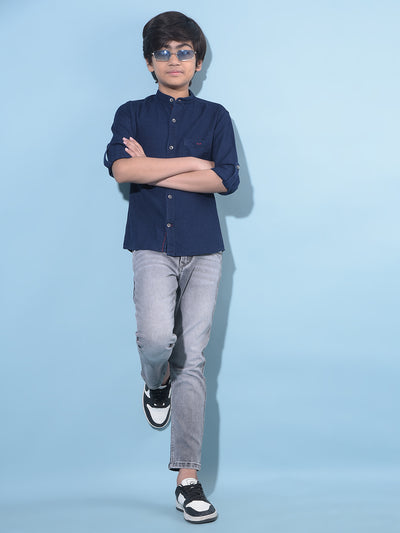 Grey Stretchable Cotton Jeans-Boys Jeans-Crimsoune Club