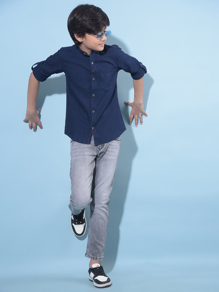 Grey Stretchable Cotton Jeans-Boys Jeans-Crimsoune Club