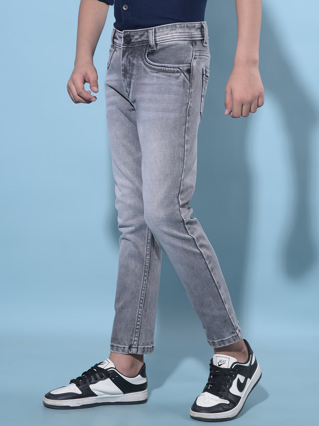 Grey Stretchable Cotton Jeans-Boys Jeans-Crimsoune Club