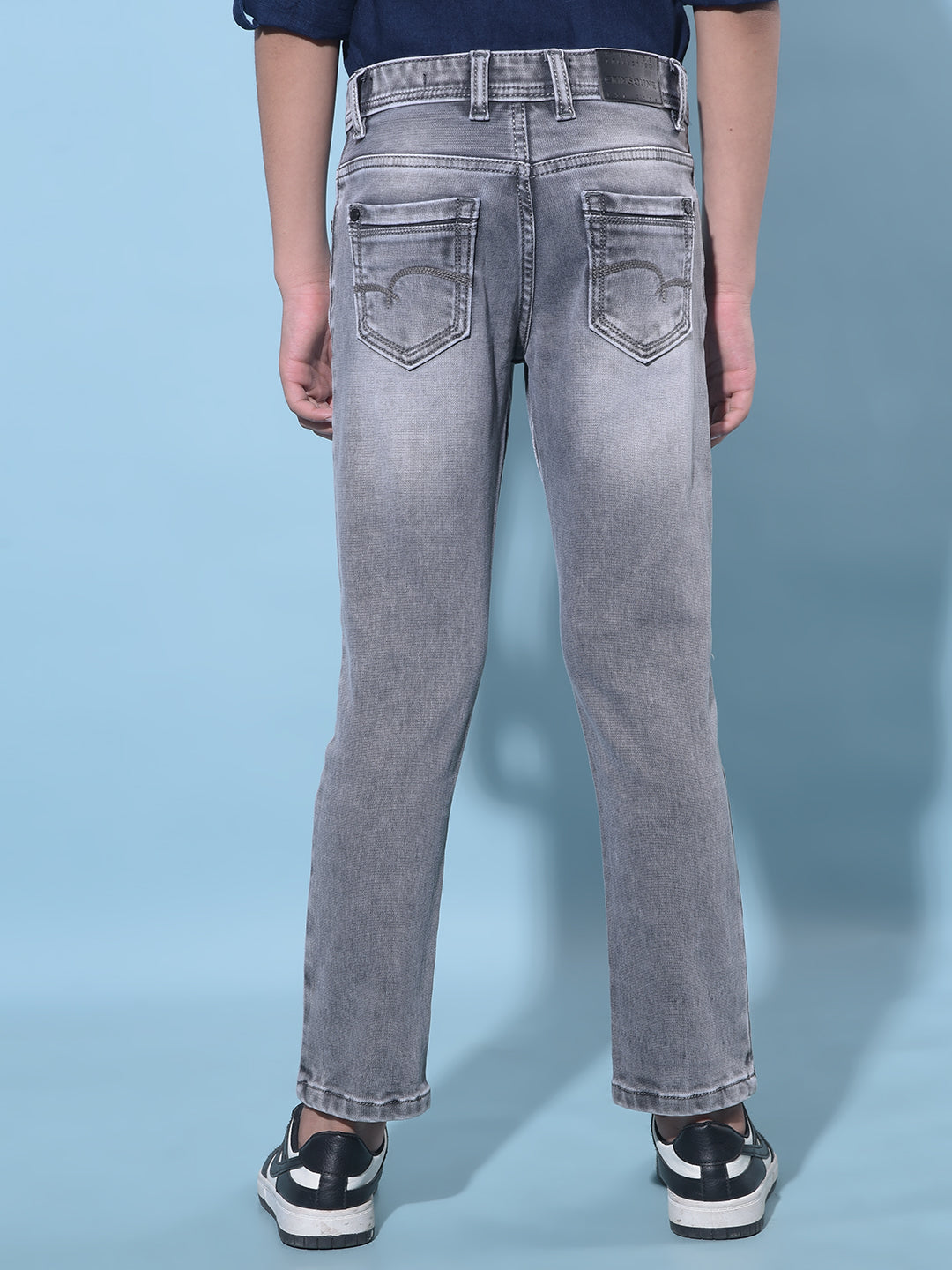 Grey Stretchable Cotton Jeans-Boys Jeans-Crimsoune Club