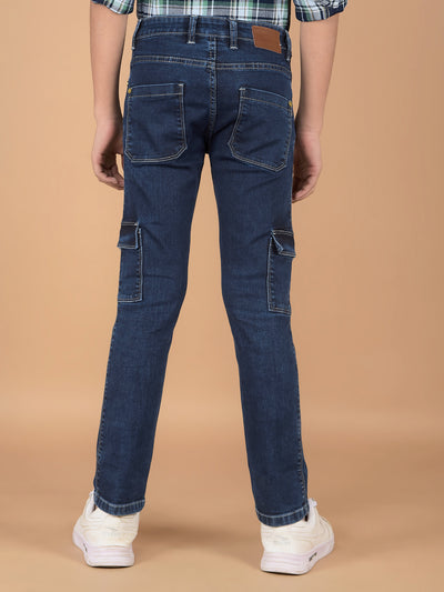 Blue Cargo Jeans-Boys Jeans-Crimsoune Club